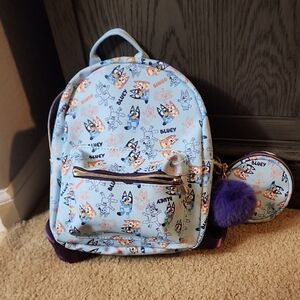 Bluey Kids Backpack with Coin Pouch - Blue